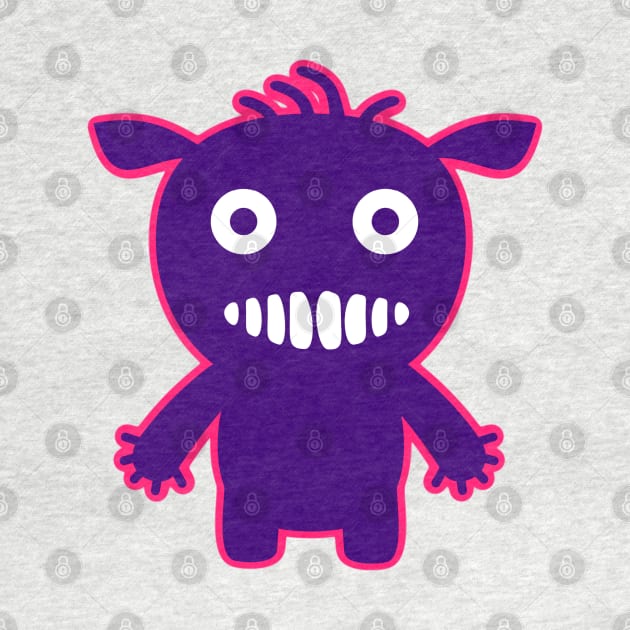 Cute Purple Cartoon Monster by DesignsbyZazz